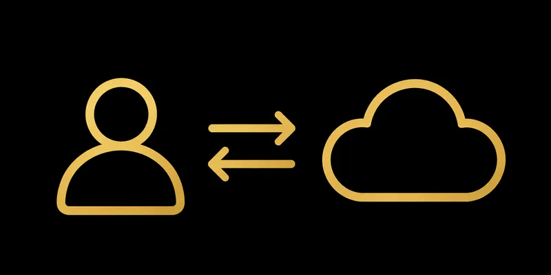 User exchanging data with the cloud