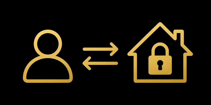 User exchanging data with a locked house: everything stays local